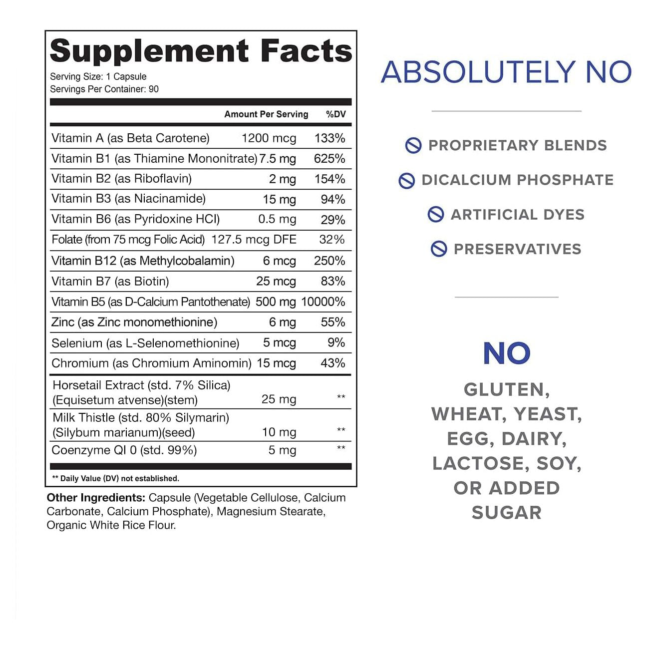Acne Pills for Teens & Adults | Clear Skin Supplement, Vitamins for Hormonal & Cystic Acne, 90 Caps