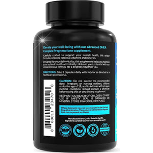 DHEA Micronized 200Mg Complex with Pregnenolone 100Mg Hormone Support - Made in USA 90 Capsules