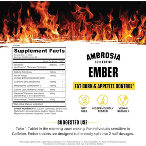 Ambrosia Ember™ Thermogenic Fat Burner & Appetite Support Supplement Pills