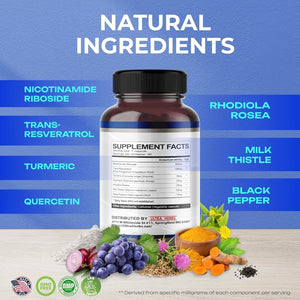 NAD+ Supplement - Support Cellular Energy, Longevity, Healthy Aging *USA Made & Tested* (90 Count)