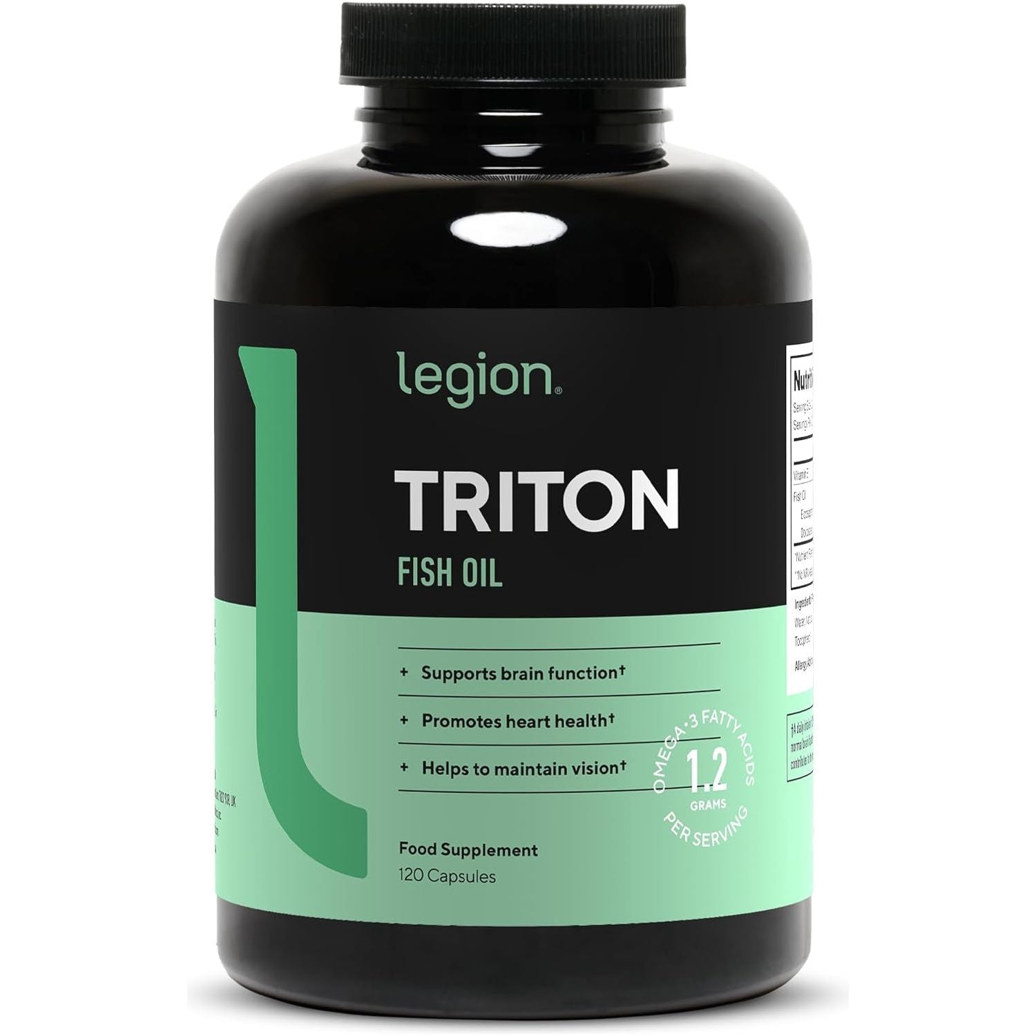 LEGION Triton Fish Oil Capsules - Triple Strength Omega 3 Essential Fatty Acids 2400Mg EPA & DHA per Serving, 30 Servings