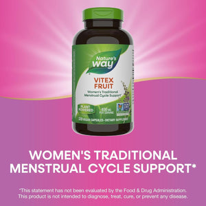 Nature'S Way Vitex Fruit, Traditional Menstrual Cycle Support Chasteberry, Vegan, 320 Capsules