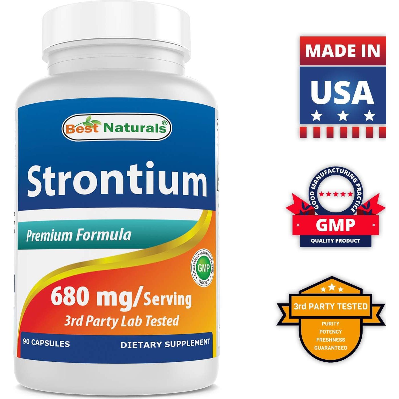 Best Naturals Strontium Bone Building Formula 680Mg/Serving 90 Capsules