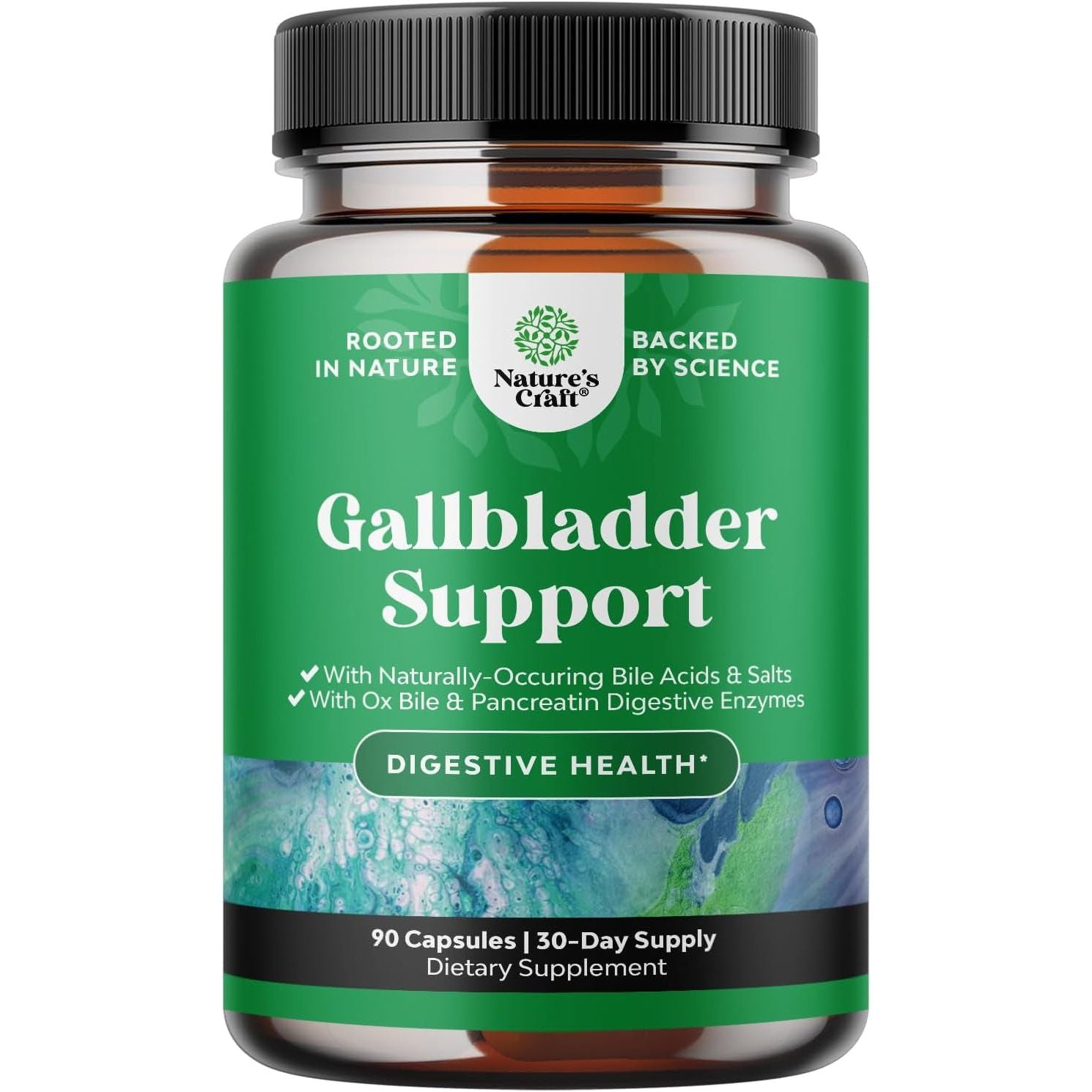 Gallbladder Support Digestive Enzymes with Ox Bile for Gallbladder & Pancreas Cleanse, Detox & Repair - 90 Capsules