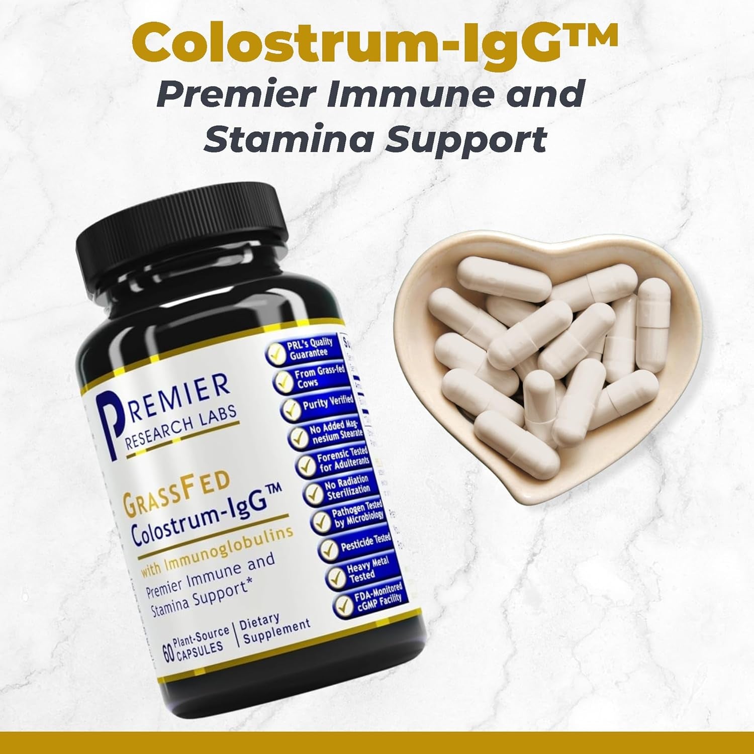 Premier Research Labs Colostrum-Igg - Bovine Colostrum Supplement for Immune Support* 60 Capsules