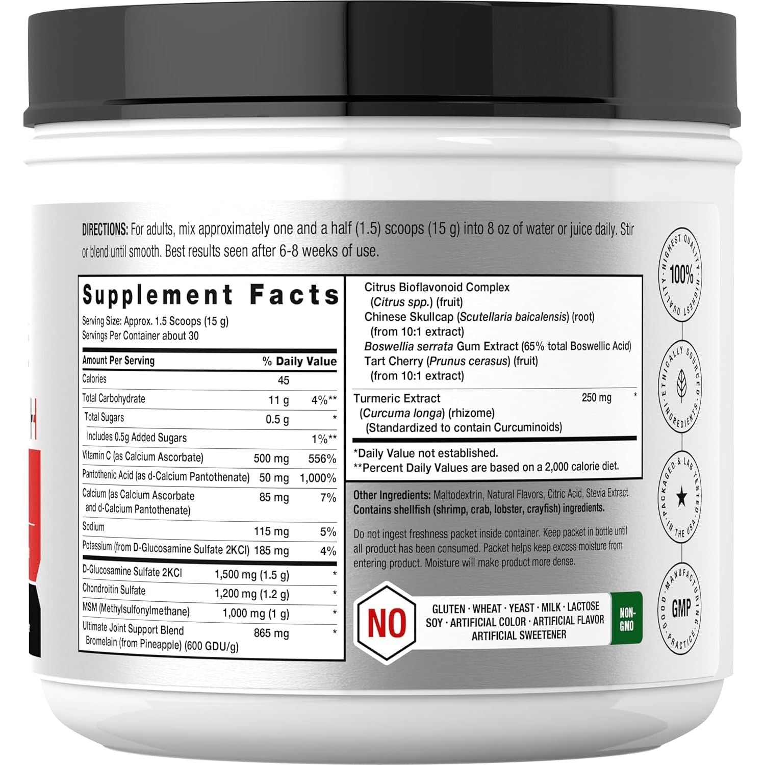 Horbäach Ultimate Joint Support Powder 1 Lb | Glucosamine, Chondroitin, MSM & Turmeric