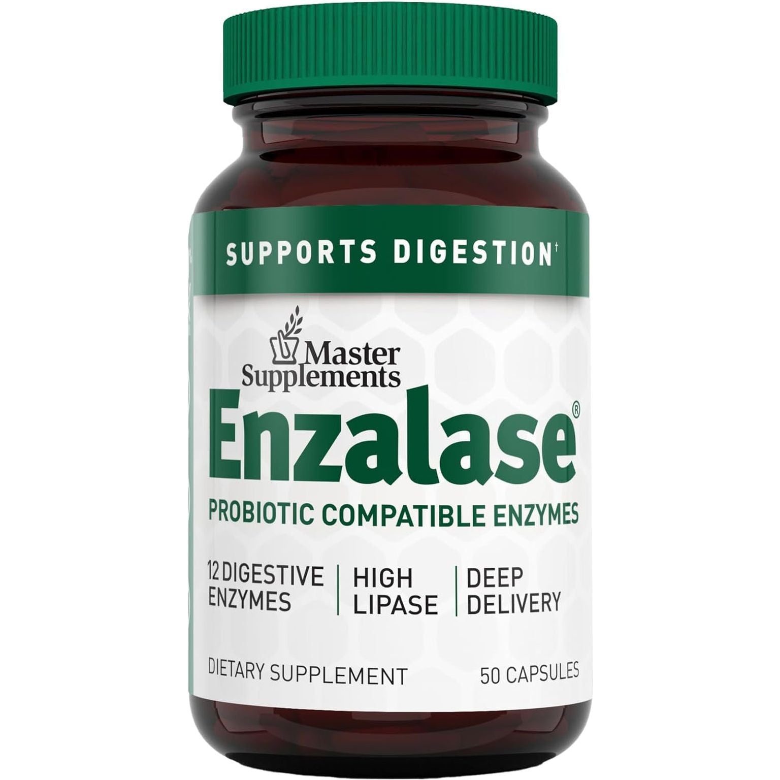 Master Supplements Enzalase - Provides Digestive Boost + Gas & Bloating Relief 50 Servings
