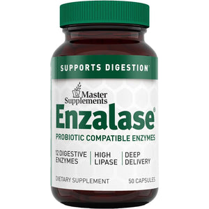 Master Supplements Enzalase - Provides Digestive Boost + Gas & Bloating Relief 50 Servings