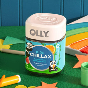 OLLY Kids Chillax Gummies, L-Theanine, Magnesium, Lemon Balm, Sherbet Flavor with Other Natural Flavor - 50 Count
