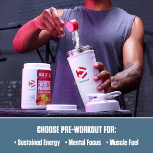 Dymatize Energyze Pre Workout Powder, Strawberry Lemonade Flavor, 150Mg Caffeine, 5G Bcaas, 30 Servings