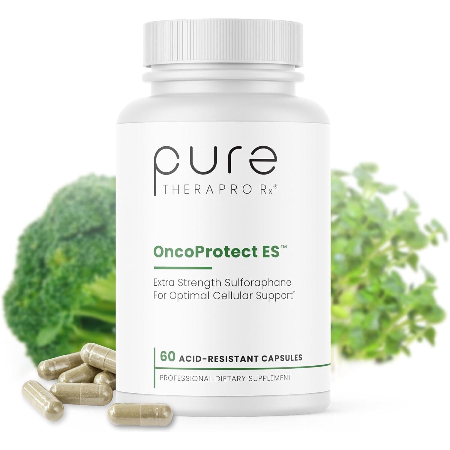 Pure Therapro Rx Oncoprotect ES *HIGH DOSE* Sulforaphane | 706 Mg Patented Activated Broccoraphanin Broccoli Seed Extract 60 Capsules