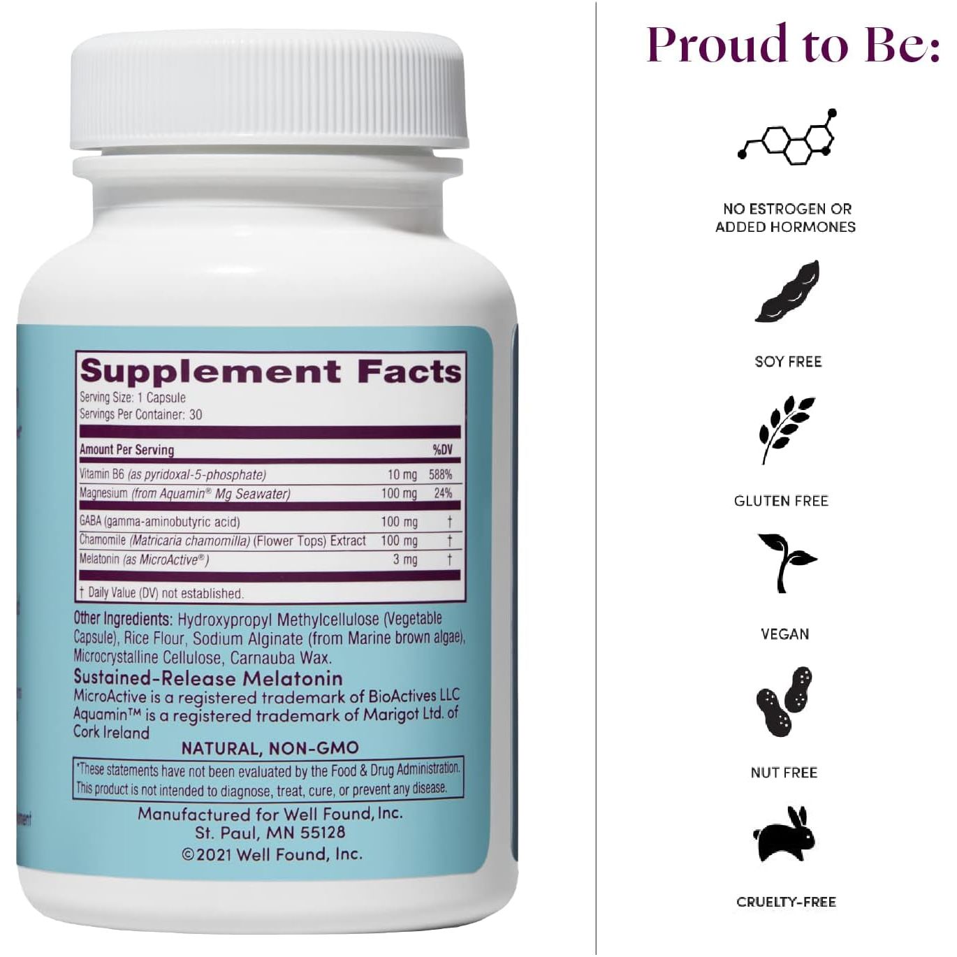 Womaness Let Me Sleep Supplement - Nighttime Sleeping Aid for Women (30 Capsules)