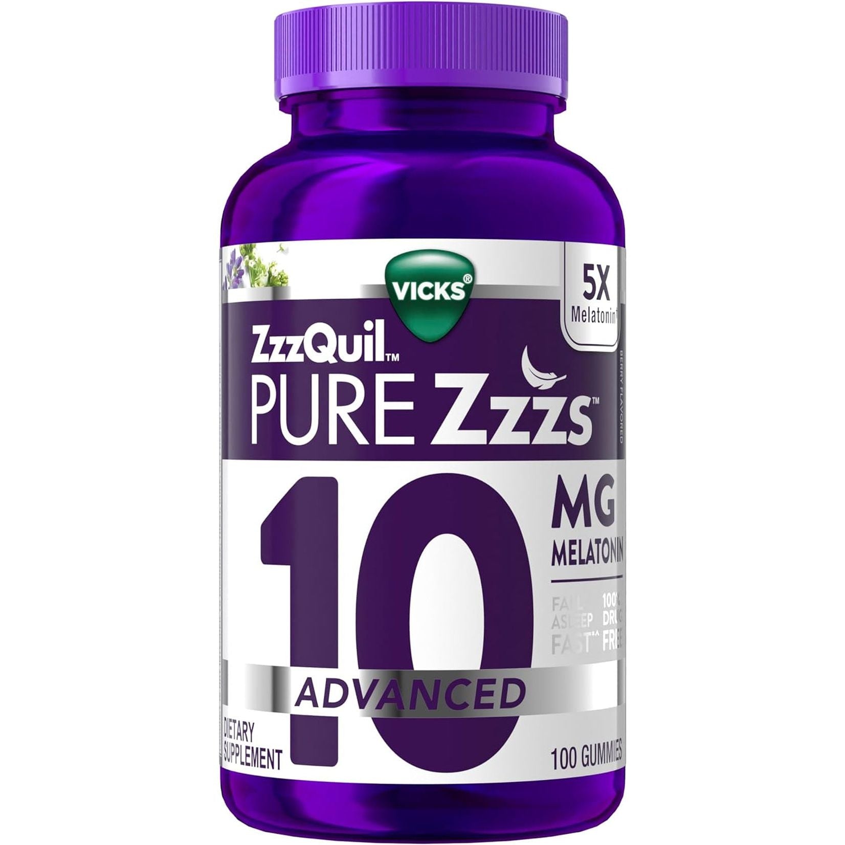 Zzzquil Pure Zzzs Advanced 10Mg Melatonin Gummies Sleep Aid 100Ct
