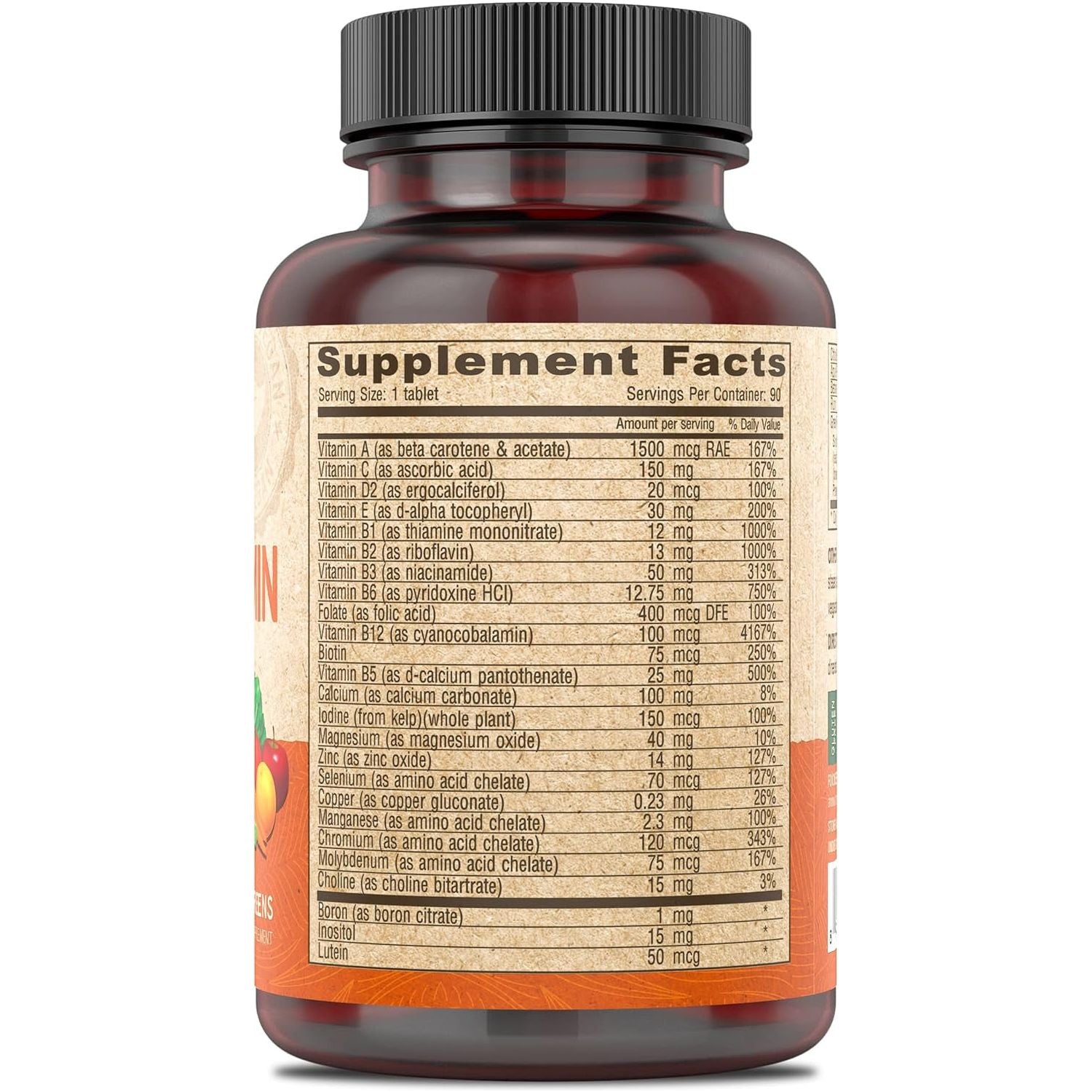 DEVA Vegan Multivitamin & Mineral Supplement Iron-Free - Green Whole Foods, 100% Vegan - 90 Count