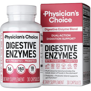 Physician'S CHOICE Digestive Enzymes - Multi Enzymes, Bromelain, Organic Prebiotics & Probiotics for Digestive Health & Gut Health - 30 Count