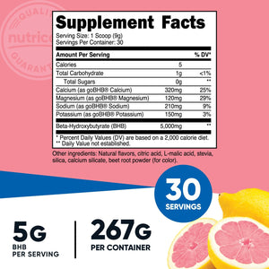 Nutricost BHB Salts Drink Mix 5g per Serving (30 Servings, Strawberry Lemonade Flavored)