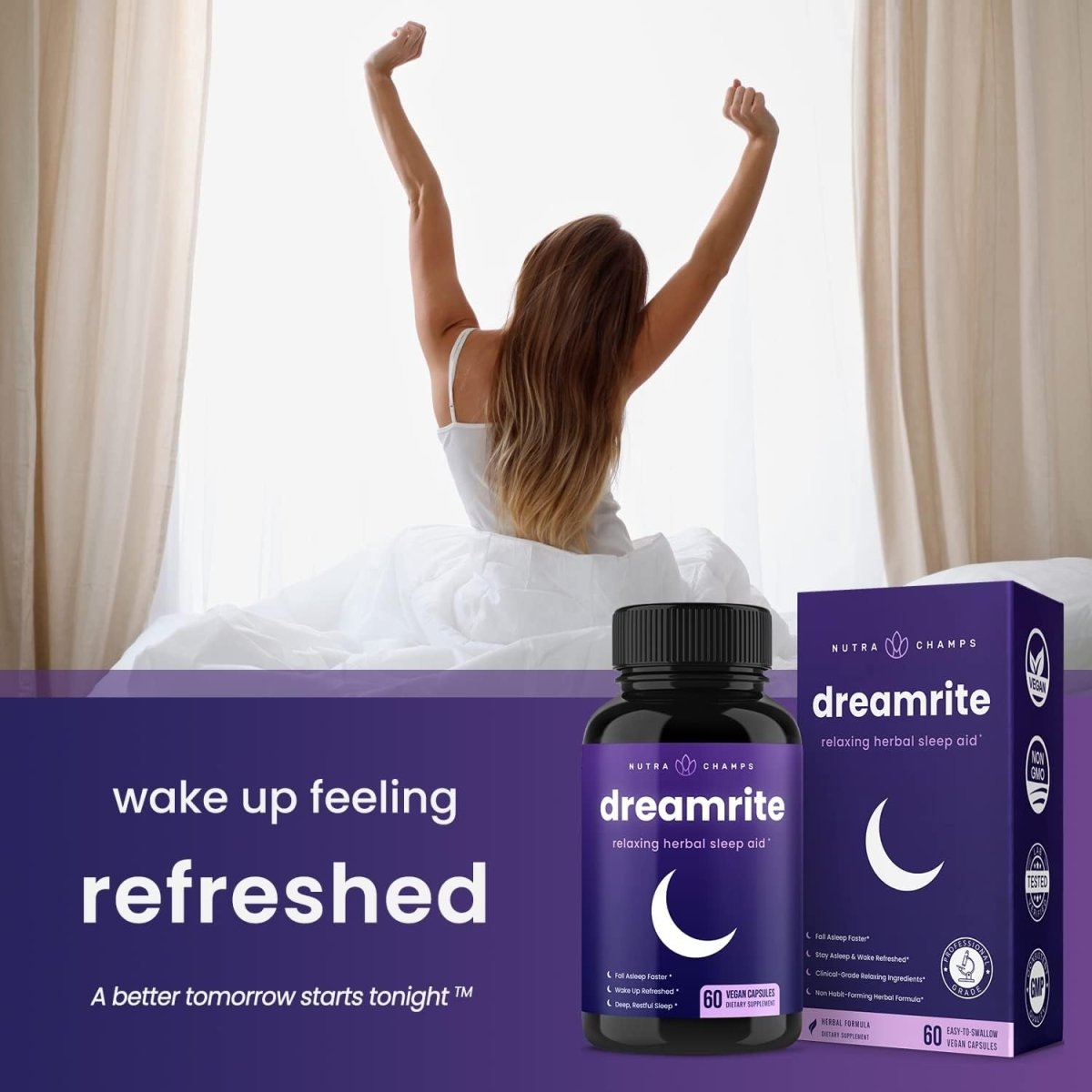 10 - In - 1 Natural Sleep Aids for Adults 60 Vegan Capsules - Suppviv