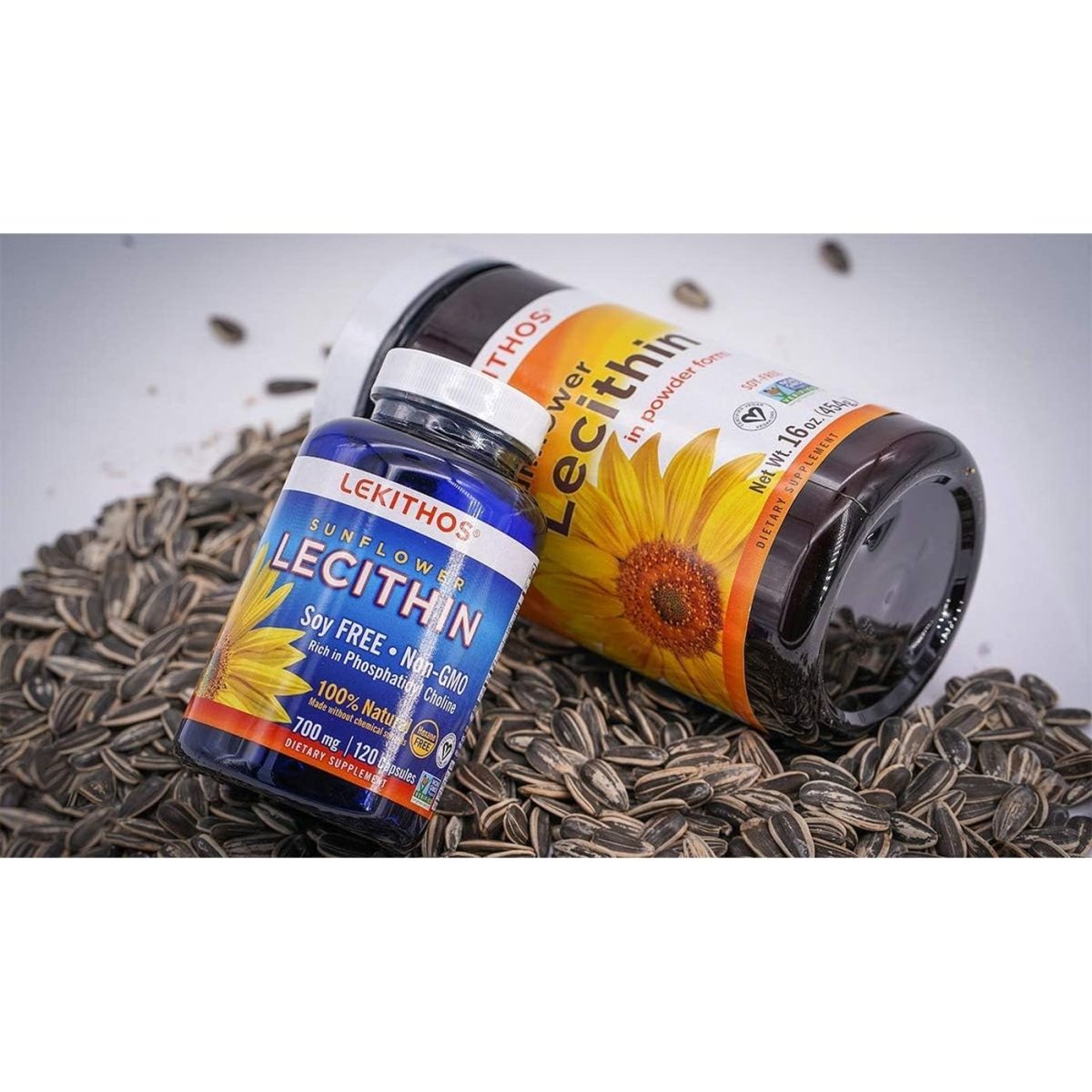 100% All - Natural Sunflower Lecithin Capsules - 120 Count - Rich in Phosphatidyl Choline - Cold Pressed (Solvent Free) - Suppviv