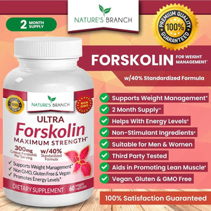 100% Ultra Pure Forskolin for Weight Management Maximum Strength for Men & Women 60 Capsules - Suppviv