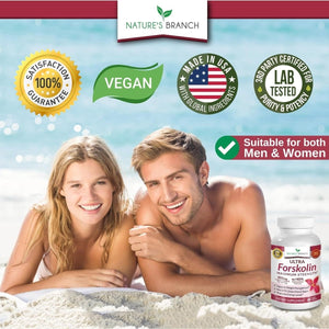 100% Ultra Pure Forskolin for Weight Management Maximum Strength for Men & Women 60 Capsules - Suppviv