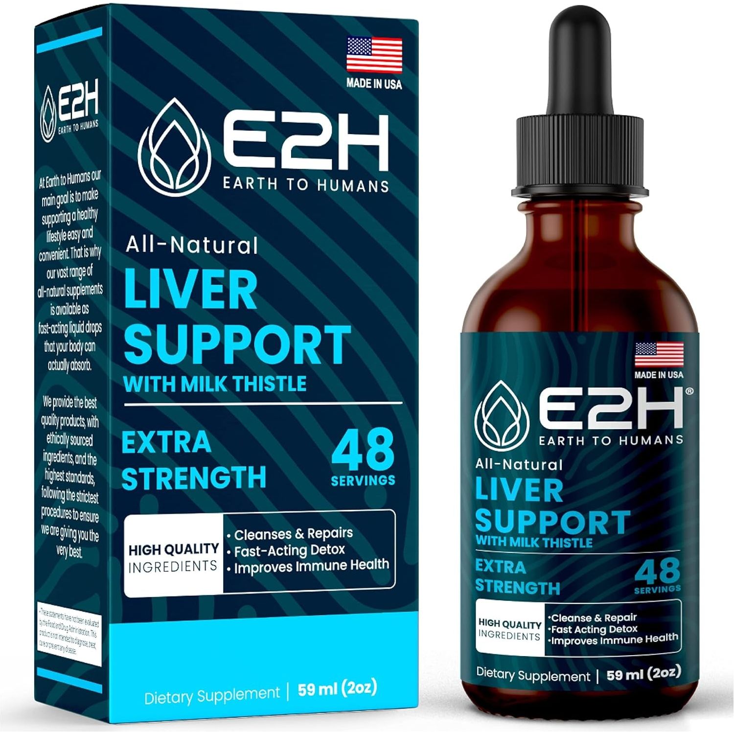 Milk Thistle Extract for Liver Cleanse Detox & Repair - 2 Fl Oz by E2H