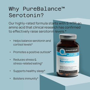 Quality of Life Pure Balance Serotonin Premium–Helps Boost Serotonin & Cortisol Levels 90 Capsules
