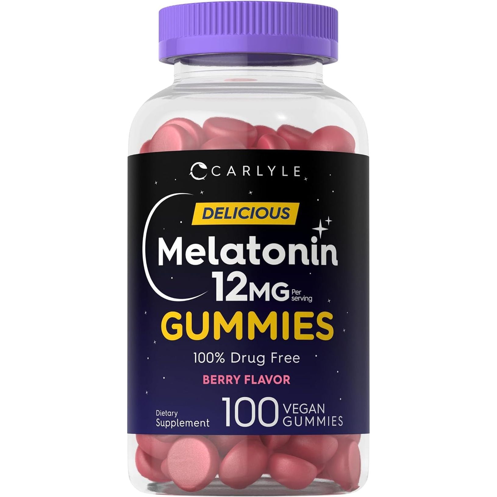 Carlyle Melatonin Gummies 12Mg | 100 Count | Berry Flavor