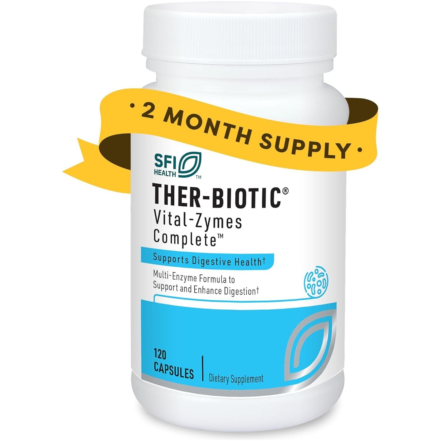 Klaire Labs Ther-Biotic Vital-Zymes Complete Digestive Enzymes - Helps Aid Digestion and Breakdown (120 Count)