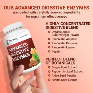 Dr. Berg Advanced Digestive Enzymes with Apple Cider Vinegar - 180 Tablets