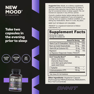 ONNIT New Mood - Occasional Stress Relief Sleep & Mood Support 60 Count