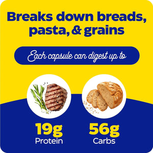 Enzymedica Glutenease, Digestive Enzymes for Food Intolerance, Offers Fast Acting Gas & Bloating Relief, 60 Count