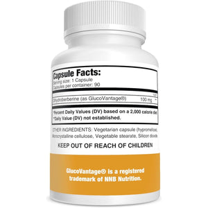 Dihydroberberine Supplement (Glucovantage) 100 Mg, 90 Capsules | Super Berberine