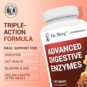 Dr. Berg Advanced Digestive Enzymes with Apple Cider Vinegar - 180 Tablets