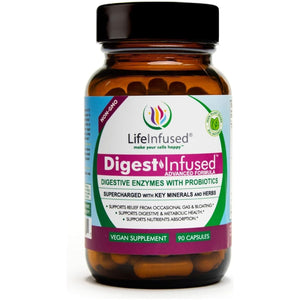 Life Infused - Premium Digestive Enzyme Supplement - Ease Gas & Bloating. 90 Servings.