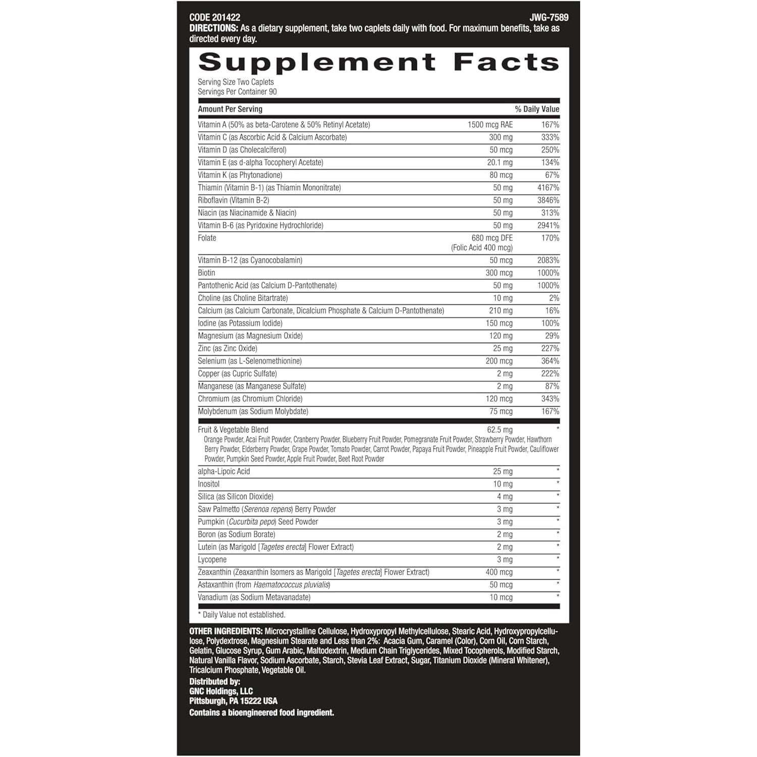 GNC Mega Men Multivitamin | Heart Health, and Immune Support | 180 Count