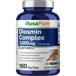 Nusapure Diosmin Complex 1,000Mg per Serving 180 Veggie Caps - Citrus Aurantium