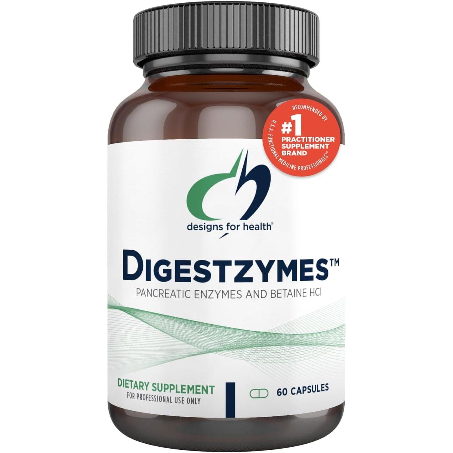 Designs for Health Digestzymes - Digestive Enzymes + Betaine Hydrochloride for Gas & Bloating Relief (60 Capsules)