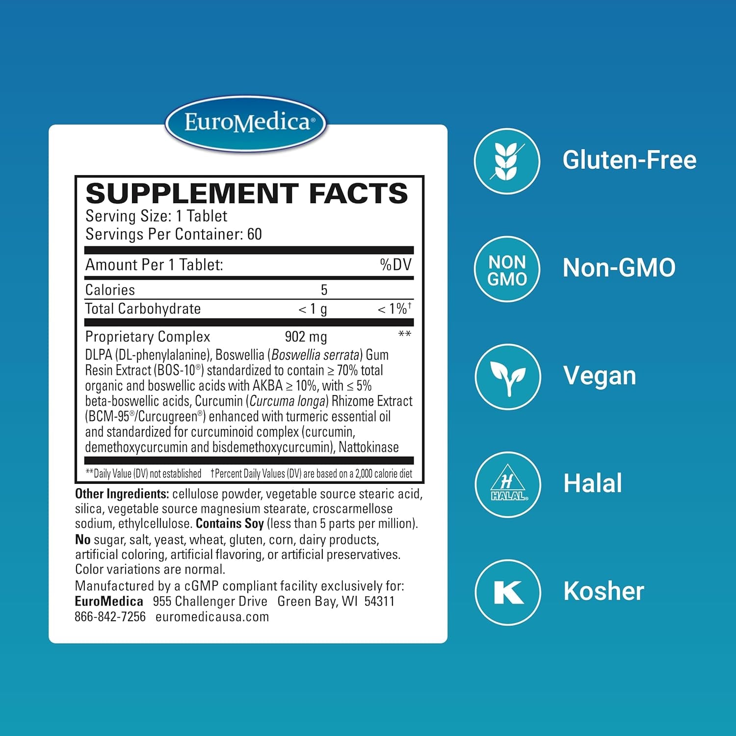 Euromedica Curaphen Extra Strength - Professional Pain Formula - 60 Servings