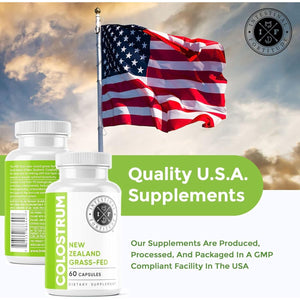 Intestinal Fortitude 100% Grass Fed New Zealand Cows Colostrum Capsules, Grassfed, Hormone Free 500 Mg Capsules, 60 CT