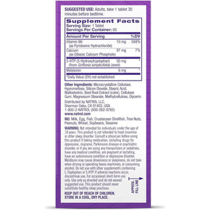 Natrol Advanced Sleep Melatonin + 5HTP, 6Mg, Calming Sleep Aid 60 Tablets 60-Day Supply