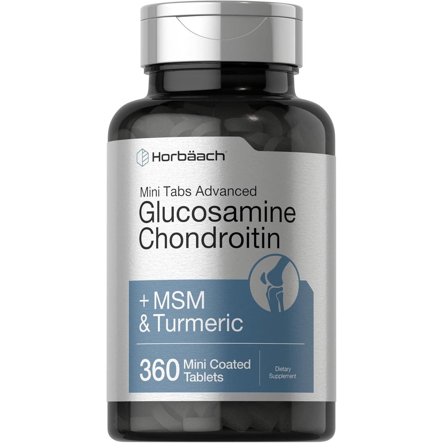 Horbäach Glucosamine Chondroitin MSM Turmeric | 360 Mini Coated Tablets