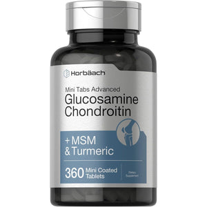 Horbäach Glucosamine Chondroitin MSM Turmeric | 360 Mini Coated Tablets
