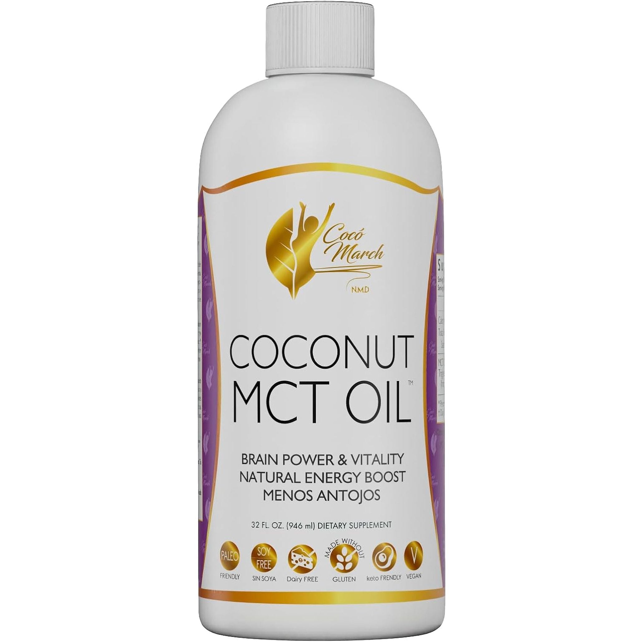 MCT Oil - Intermittent Fasting Support, Metabolism & Brain Power Boost, 32 Fl Oz