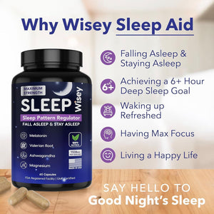Wisey Natural Sleep Aid - Promotes Healthy Sleep & Relaxation - 60 Capsules