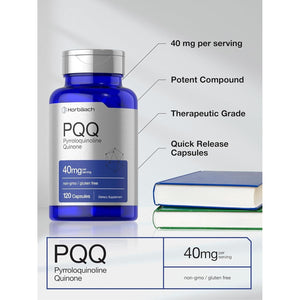 Horbäach PQQ Supplement 40 Mg | 120 Capsules | Pyrroloquinoline Quinone Disodium Salt