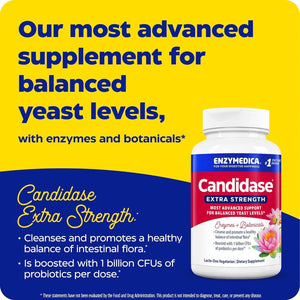 Enzymedica, Candidase Extra Strength, Advanced Cleansing Support, with Digestive Enzymes, Probiotics & Botanicals, 42 Count