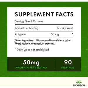 Swanson Apigenin Supplement 50Mg Capsules (90 Count)