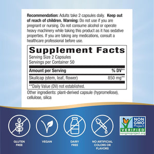 Nature'S Way Skullcap Herb - Traditional Herbal Sleep Support* - 100 Vegan Capsules