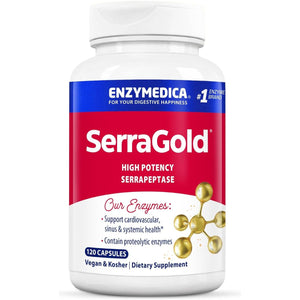 Enzymedica, Serragold, Supports Recovery, Immune and Cardiovascular System, Natural Supplement, 120 Count