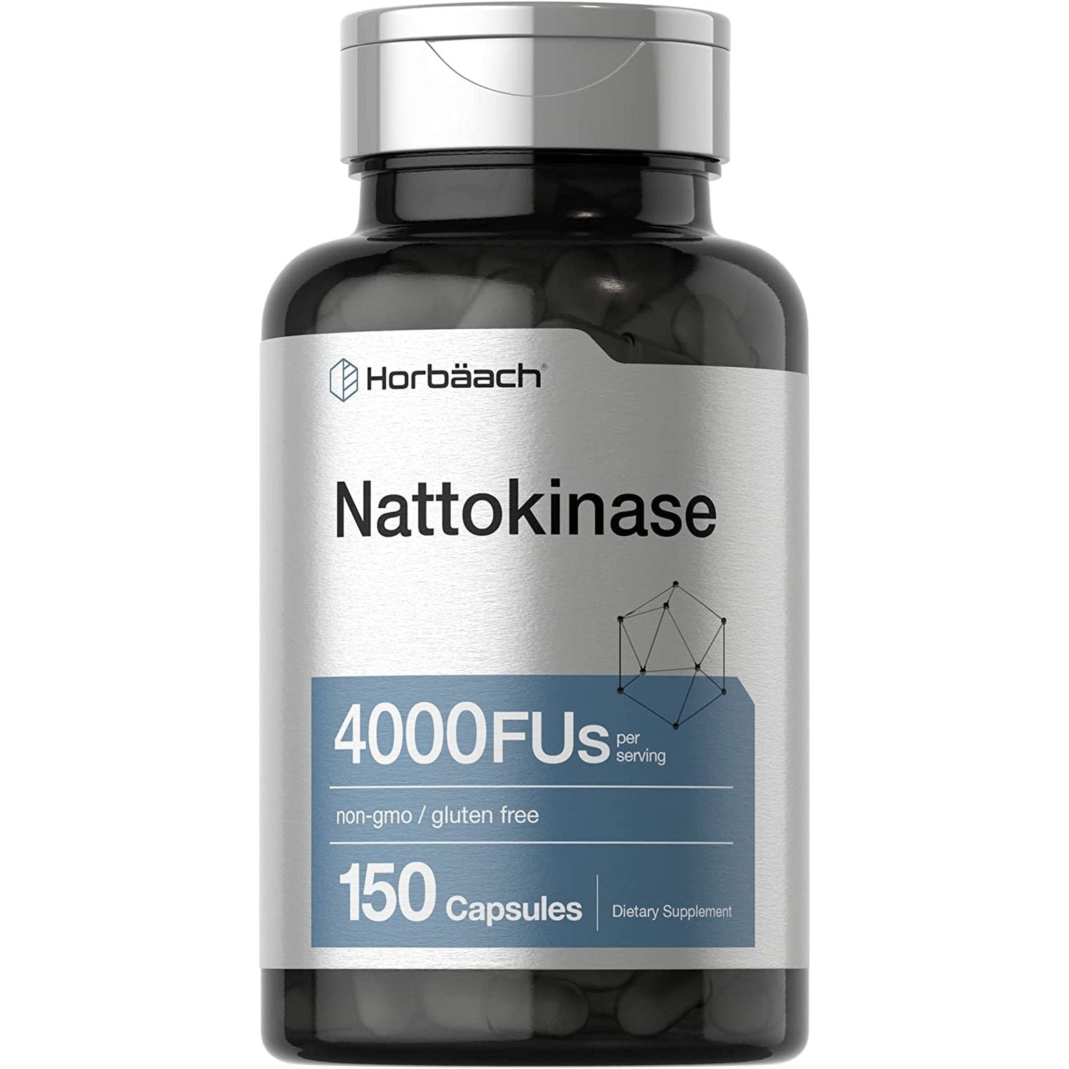 Horbäach Nattokinase Supplement 4000 FU | 150 Capsules | Non-Gmo, Gluten Free